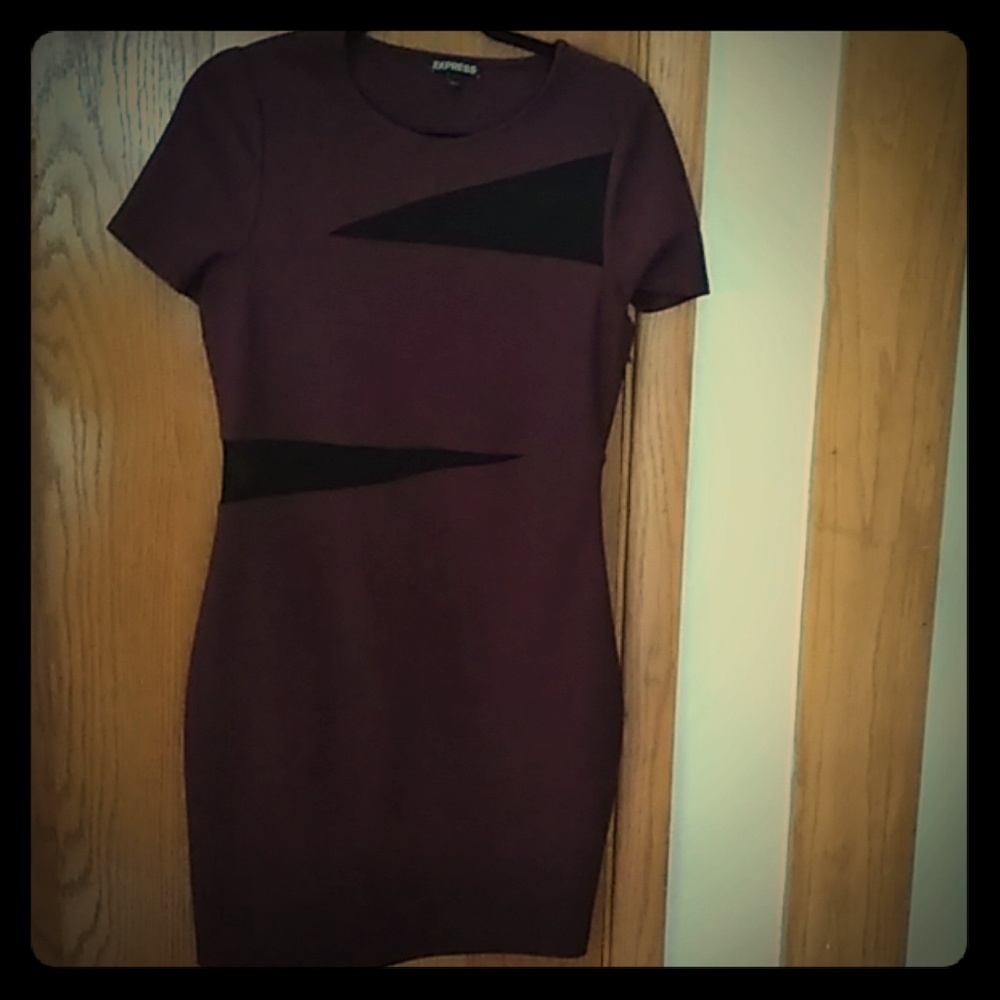 Maroon fitted dress